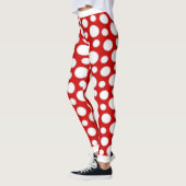 赤と白のドット レギンス (左)