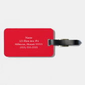 赤と白のハイビスカス花模様 ラゲッジタグ (裏面横)