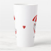 赤と白のハンモックにいるかわいい子猫 カフェラテマグ (正面)