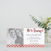 赤と白のハートの写真 結婚発表 案内状 (スタンド正面)