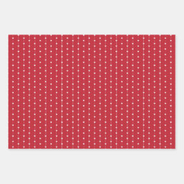 赤と白のハートスクリプト愛バレンタインデー ラッピングペーパーシート