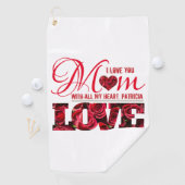 赤と白のハートモダンかわいいフローラ母の日 ゴルフタオル (インサイチュ)