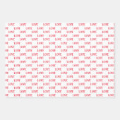 赤と白のハートモダンラブバレンタインデー ラッピングペーパーシート (正面)