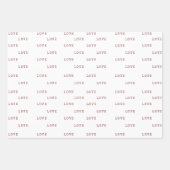 赤と白のハートモダンラブバレンタインデー ラッピングペーパーシート (正面3)