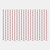 赤と白のハートモダンラブバレンタインデー ラッピングペーパーシート (正面2)