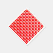 赤と白のハート柄 スタンダードカクテルナプキン (角)