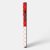 赤と白のハート柄 iPhoneケース (左側面)