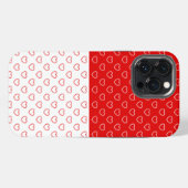 赤と白のハート柄 iPhoneケース (裏面横)