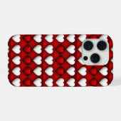 ❤️ 赤と白のハート✨ かわいいラブデザイン ❤️ iPhoneケース (裏面横)