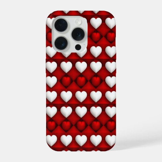 ❤️ 赤と白のハート✨ かわいいラブデザイン ❤️ iPhoneケース (裏面)