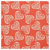 赤と白のハート・エレガントクリ伝統的スマス ファブリック (見本)