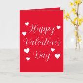 赤と白のハート バレンタインデーおめでとう カード (黄色い花)