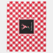 赤と白のバッファロープレイドトナカパーソナライズされたイ フリースブランケット (正面)