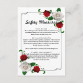 赤と白のバラのクリスマス結婚の安全対策 エンクロージャーカード (正面)