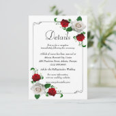 赤と白のバラのクリスマス結婚詳細 エンクロージャーカード (スタンド正面)