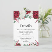 赤と白のバラのセット 15 詳細カード 招待状 (スタンド正面)