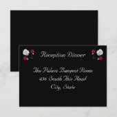 赤と白のバラの受付カード エンクロージャーカード (正面/裏面)