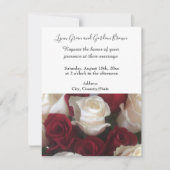 赤と白のバラの結婚式招待状 招待状 (正面)