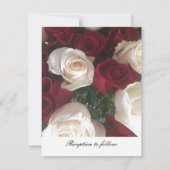 赤と白のバラの結婚式招待状 招待状 (裏面)