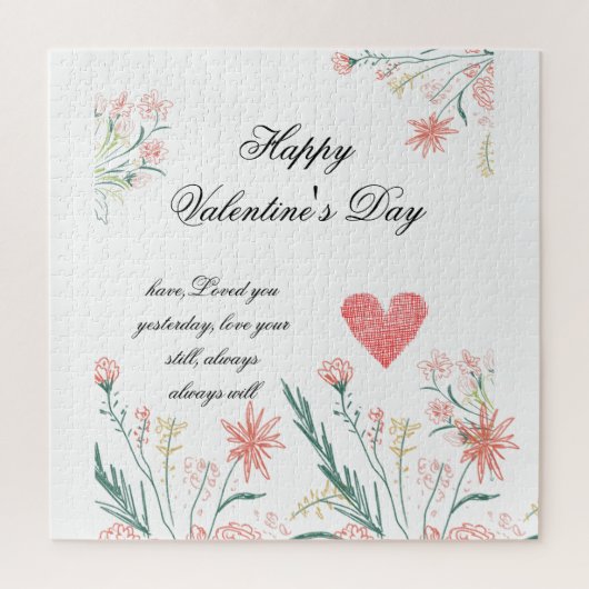 赤と白のバレンタインギフト ジグソーパズル (縦)