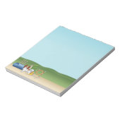 赤と白のパピヨンとアジリティー用品 ノートパッド (回転)