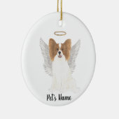 赤と白のパピヨン 追悼記念 セラミックオーナメント (右)