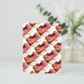 赤と白のビーチチェアをテーマにしたポストカード ポストカード (スタンド正面)