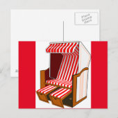 赤と白のビーチチェアをテーマにしたポストカード ポストカード (正面/裏面)
