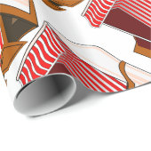 赤と白のビーチチェアテーマラッピング紙 ラッピングペーパー (ロールコーナー)