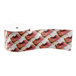 赤と白のビーチチェアテーマリボン グログランリボン