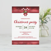 赤と白のフェスティブキャンディケーン クリスマスパーティー 招待状 (スタンド正面)