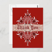 赤と白のフラクタルエンブレムありがとうはがき ポストカード (正面/裏面)