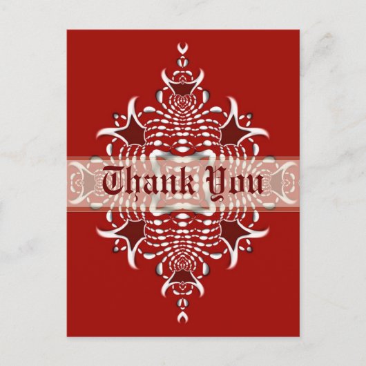 赤と白のフラクタルエンブレムありがとうはがき ポストカード (正面)
