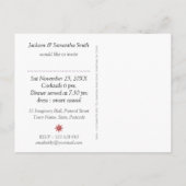 赤と白のフラクタルレースのディナー会招待状 インビテーションポストカード (裏面)