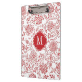 赤と白のフローラモノグラムクリップボード クリップボード (左)