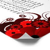 赤と白のフローラ10結婚のテーブル座席表 ポスター (角)