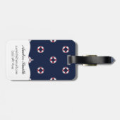 赤と白のブイパターン ラゲッジタグ (裏面横)