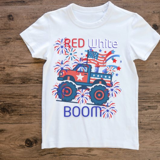 赤と白のブーム アメリカ独立記念日250周年記念 ベビーTシャツ