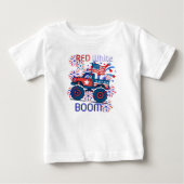 赤と白のブーム アメリカ独立記念日250周年記念 ベビーTシャツ (正面)