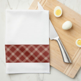 赤と白のプラモノグラムのイド キッチンタオル
