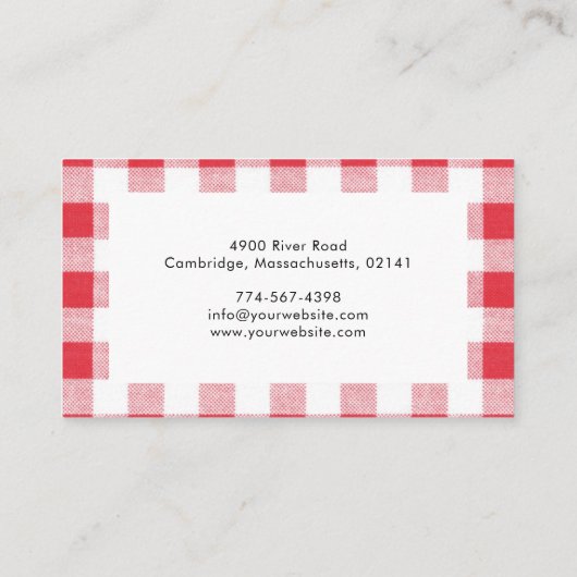 赤と白のプレ素朴イド手作り 名刺 (裏面)