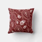 赤と白のペイズリー クッション (裏面)