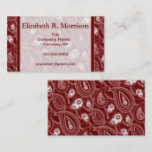 赤と白のペイズリー 名刺 (正面/裏面)