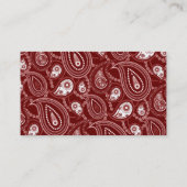 赤と白のペイズリー 名刺 (裏面)