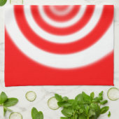 赤と白のペパーミントキャンディスワール キッチンタオル (折り畳み)