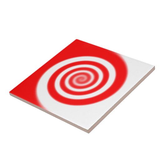 赤と白のペパーミントキャンディスワール タイル (側面)