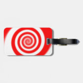 赤と白のペパーミントキャンディスワール ラゲッジタグ (裏面横)