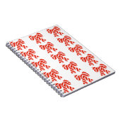 赤と白のボウスパイラルノートブック ノートブック (右側)
