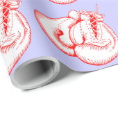 赤と白のボクシンググラブのモチーフ ラッピングペーパー (ロールコーナー)