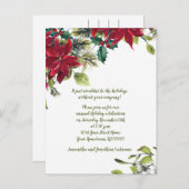 赤と白のポインセティアホリークリスマスパーティー インビテーションポストカード (正面/裏面)